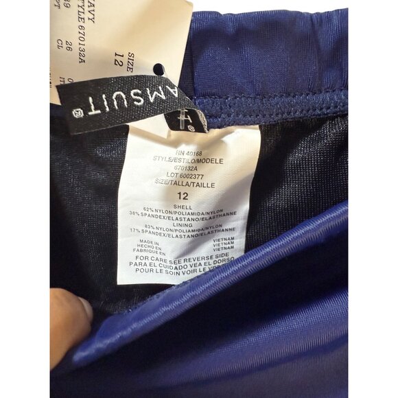 Navy Blue Womens Swim Bottoms‎ Size 12 By Dream Suit Nylon & Spandex With Tags - Picture 6 of 6